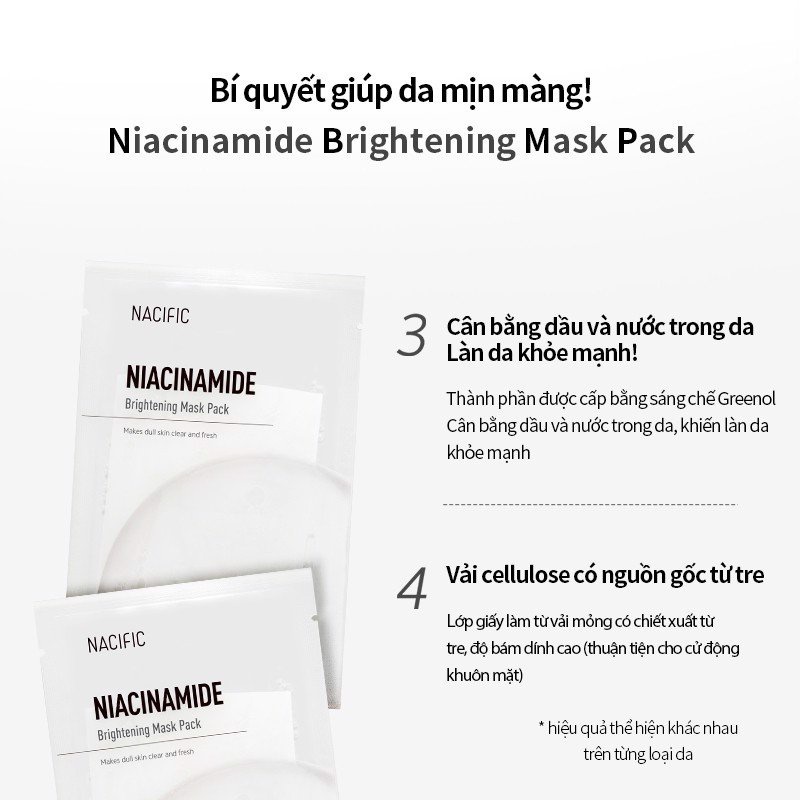 Nacific Mặt Nạ Dưỡng Sáng Da Niacinamide Brightening Mask Pack 30g