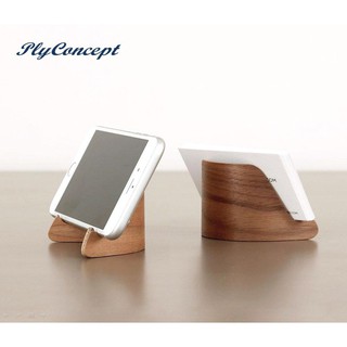 Bộ sản phẩm 2 giá đỡ điện thoại màu walnut - Plyconcept