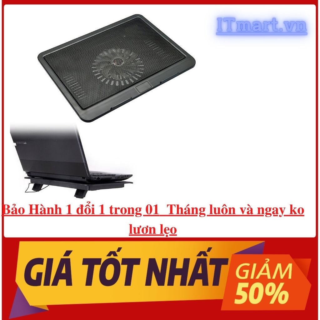 Quạt tản nhiệt laptop chuyên dụng giảm nhiệt độ laptop Model N91- bản có đèn Led đẹp