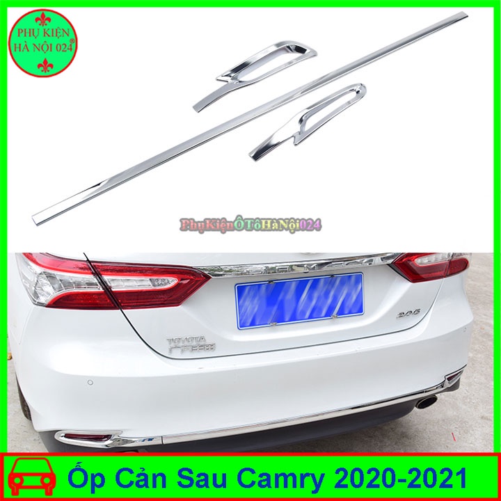 Ốp cản sau Camry 2019-2021 mạ crom trang trí chống trầy bảo vệ xe