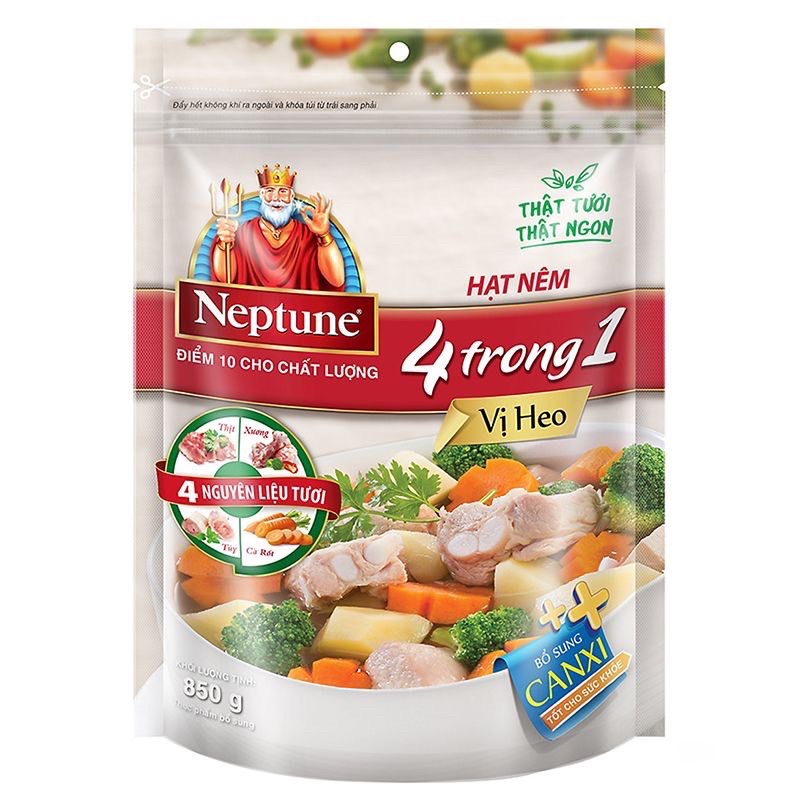 Hạt nêm Neptune 4 trong 1 vị heo 850g