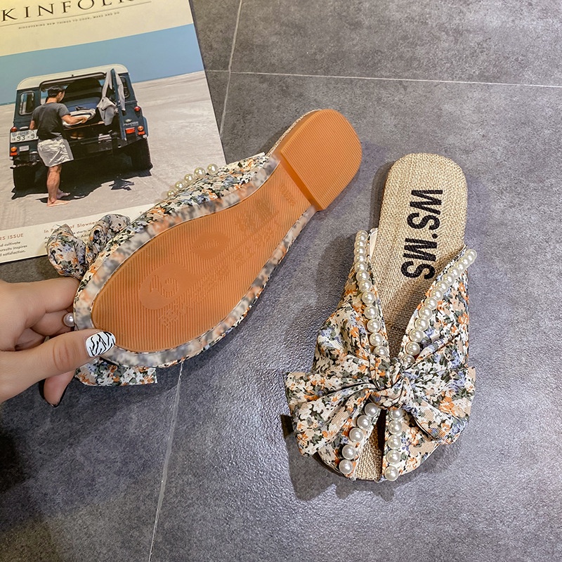 Dép đi biển IELGY in họa tiết hoa phong cách Hàn Quốc thời trang cho nữ