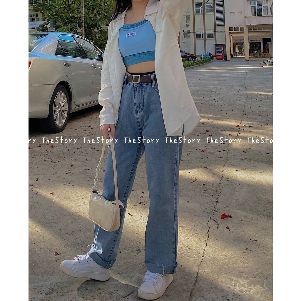[STR] Quần jean dài kèm nịt Q543