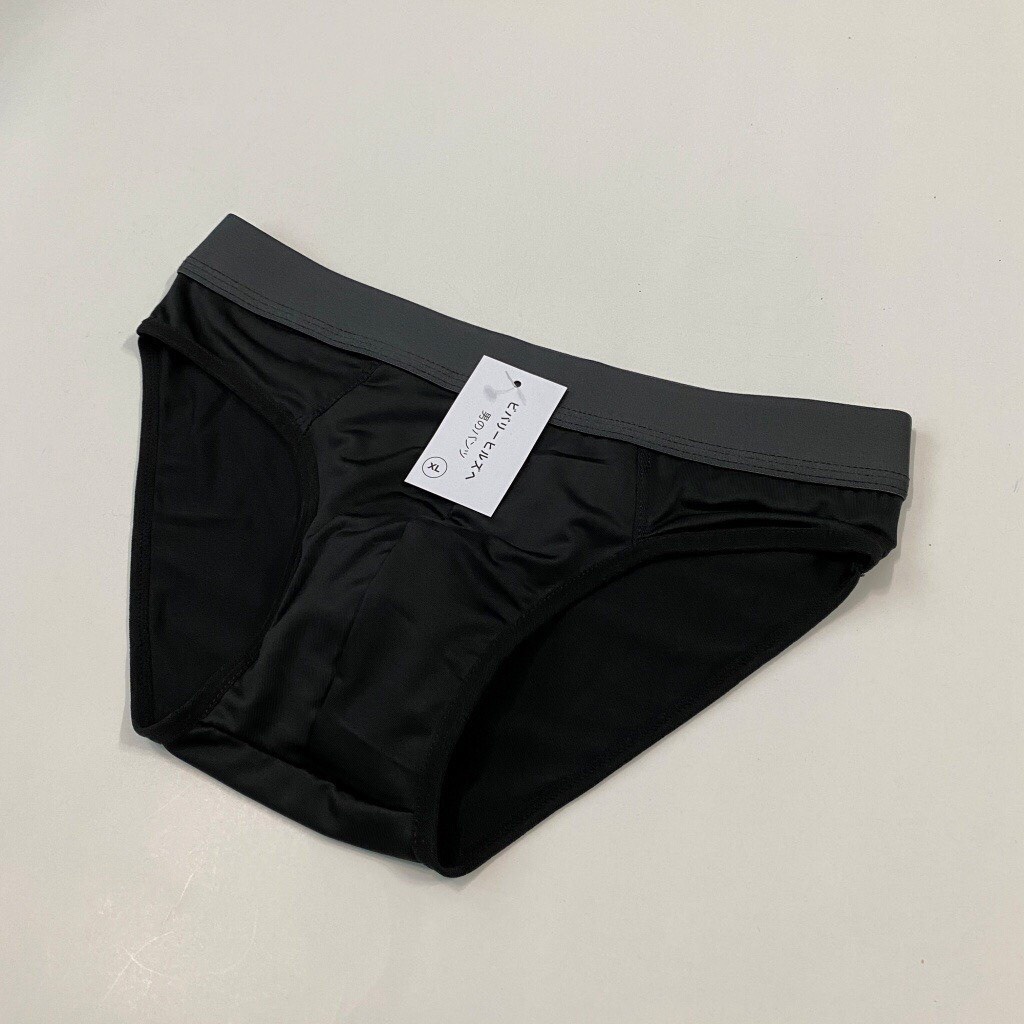 Quần Sịp Nam Cạp Đen Thun Lạnh Cao Cấp, Co Dãn, Thấm Hút Tốt, Lưng Cao, Kháng Khuẩn