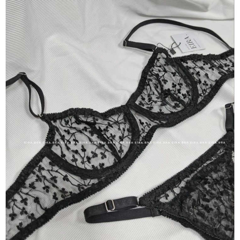 CIARA SET- bộ đồ lót lưới thêu không giãn xuyên thấu, quần lọt khe, đai kẹp tất sexy [ TẶNG KÈM TẤT LƯỚI] - EIRA.BRA | BigBuy360 - bigbuy360.vn