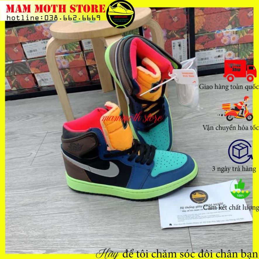 Giày jd, sneaker nam nữ, Air Jor dan 1 Mid SE Womens Lightbulb Shoes bảy màu cao cổ hang siêu cấp