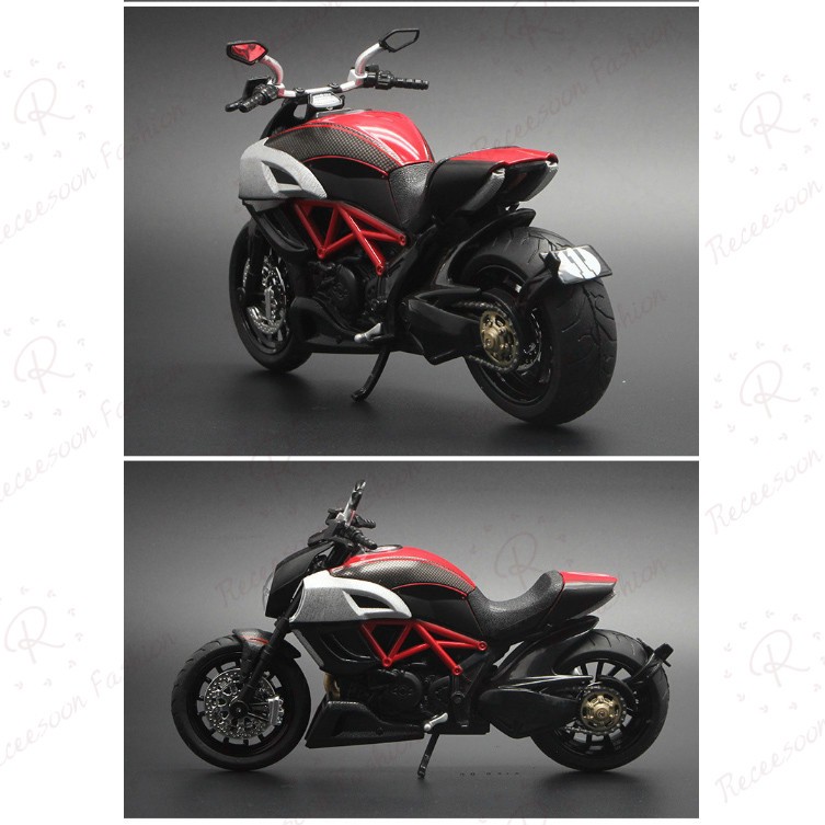 Xe mô hình moto Ducati Diavel Carbon tỉ lệ 1:12, có đèn và âm thanh