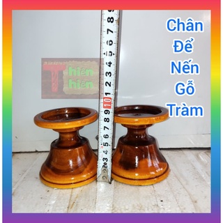 Chân để nến gỗ
