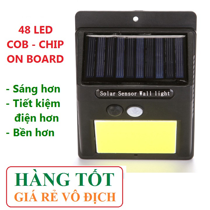 Bóng đèn LED năng lượng mặt trời - Tự động - 40 chip LED - 3 chế độ sáng