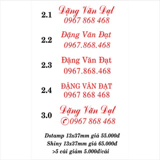 Khắc Dấu Chức Danh 2 dòng 13x37mm