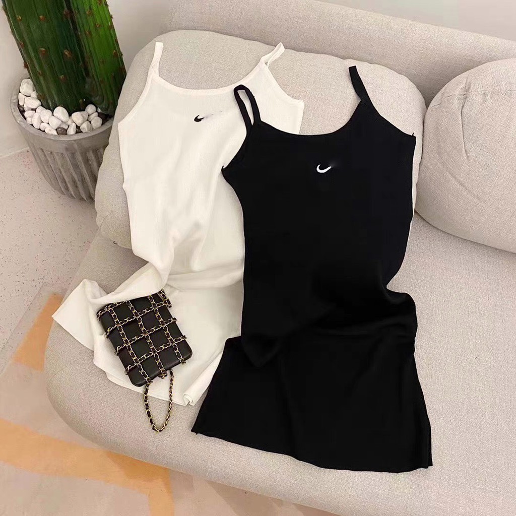 Váy 2 dây KA Closet Váy ôm body 2 màu Đen, Trắng, chất thun gân co dãn | BigBuy360 - bigbuy360.vn