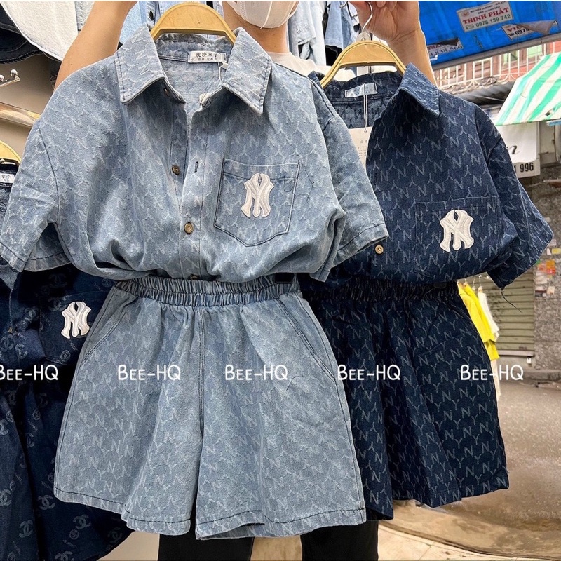 Set áo sơmi jean N YY + quần đùi