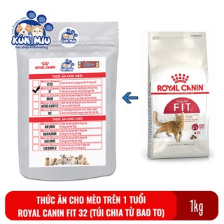 (1kg chia) Thức ăn cho mèo trưởng thành trên 1 tuổi Royal Canin Fit 32 Túi zip 1kg