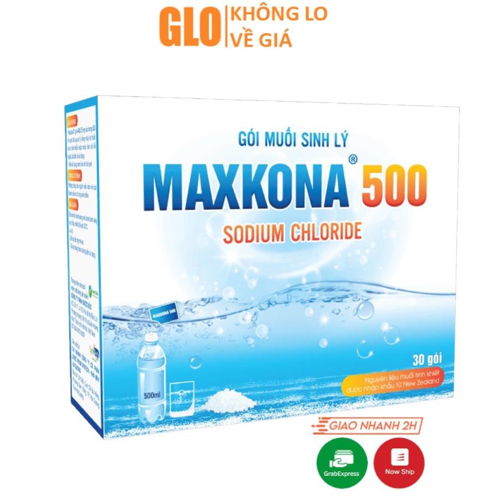 Gói Muối Sinh Lý MAXKONA 500, Gói Pha Để Súc Họng, Súc Miệng, Rửa Mũi Xoang