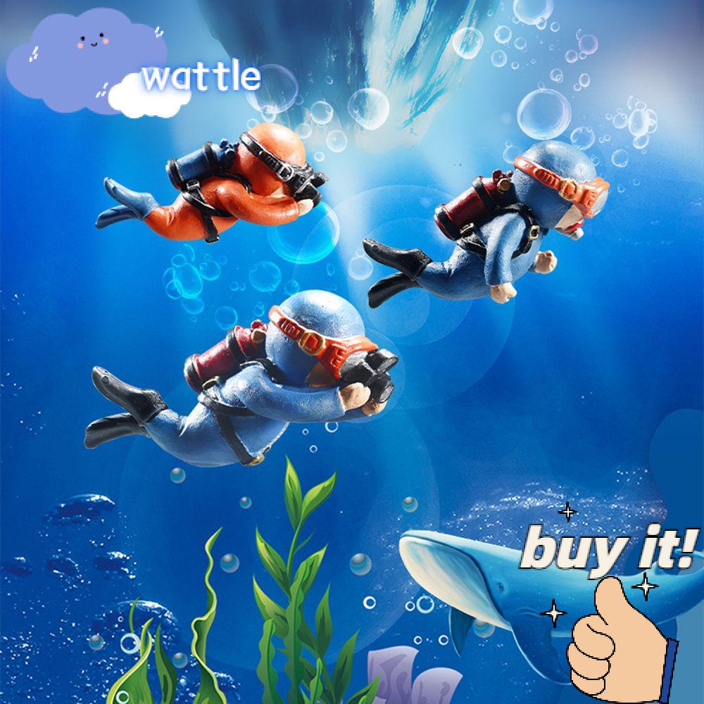 WATTLE New Fish Tank Decoration 1 PCS Diver Aquarium Decoration Landscape Resin Floating Pendant Flotation Device Aquarium Accessories/Multicolor