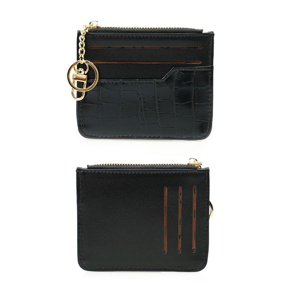 Ví Da PU Mini Có Nhiều Ngăn Đựng Thẻ Và Khóa Kéo Dành Cho Nam Nữ