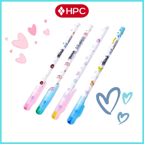 Bút Bi Bút Viết TP-08 Mực Đen Ngòi 0.6mm Thân Bút In Hình Siêu Cute