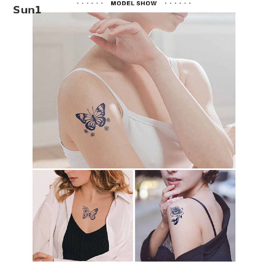 Set 10 Tấm Hình Xăm Dán Bán Vĩnh Viễn Họa Tiết Hoa