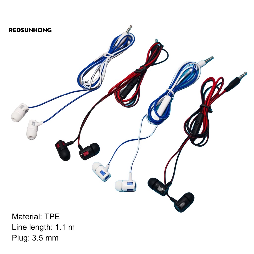 Tai Nghe Thể Thao Nhét Tai Có Dây 3.5mm Màu Tương Phản