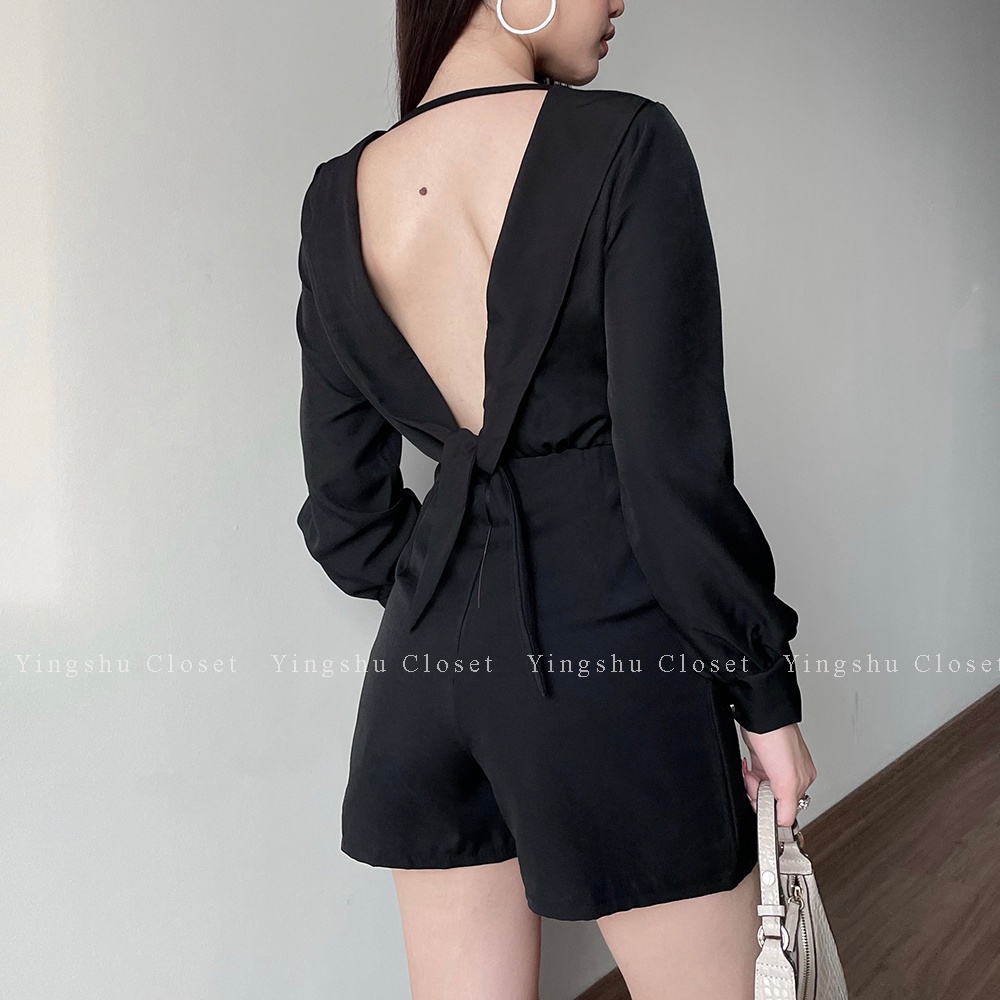 Jumpsuit sexy hở lưng, thiết kế tay dài