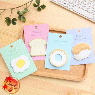 Giấy nhớ dễ thương nắm cơm bánh mỳ donut trứng xinh xắn đánh dấu trang xinh xắn đồ dùng học tập dễ thương