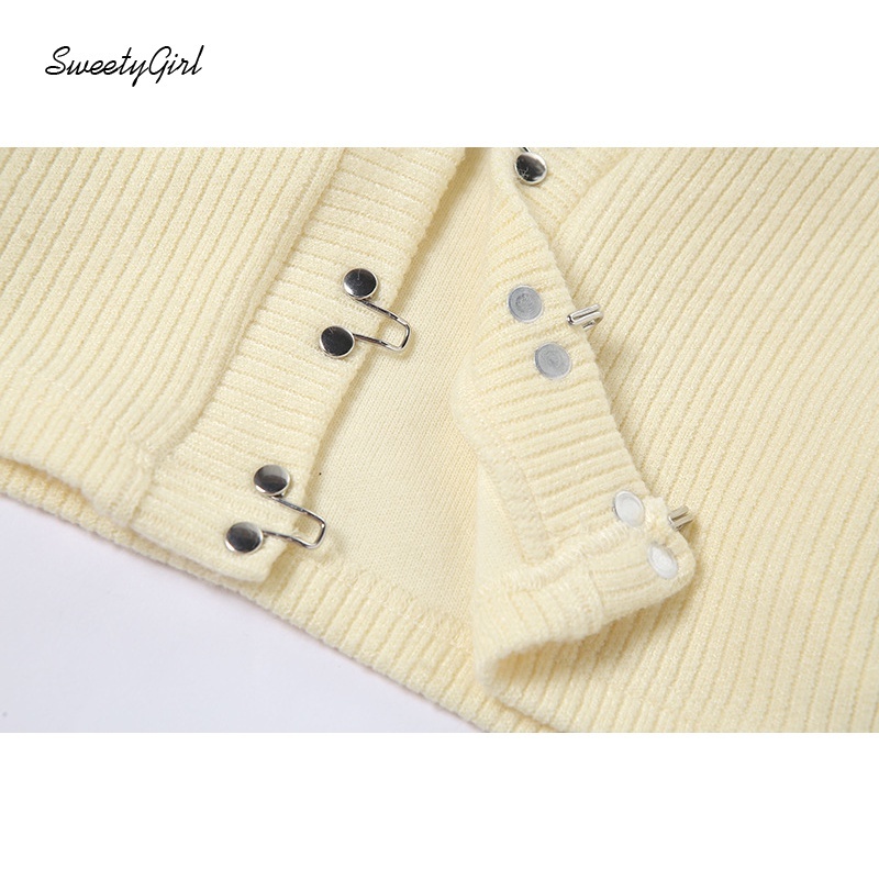 Áo cardigan dệt kim tay dài cổ chữ V màu sắc đơn giản dành cho nữ