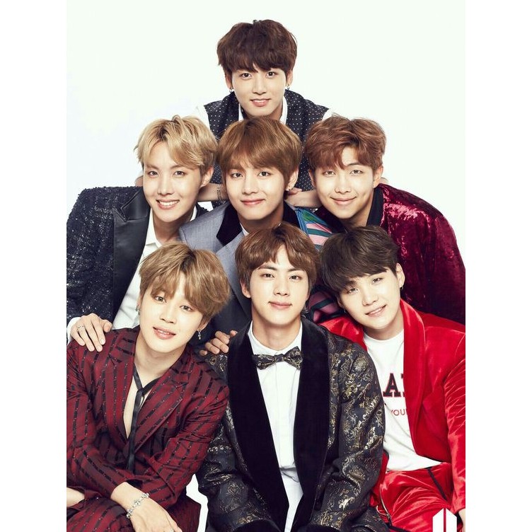 Tranh đính đá BTS tự làm, quà lưu niệm postcard poster BTS