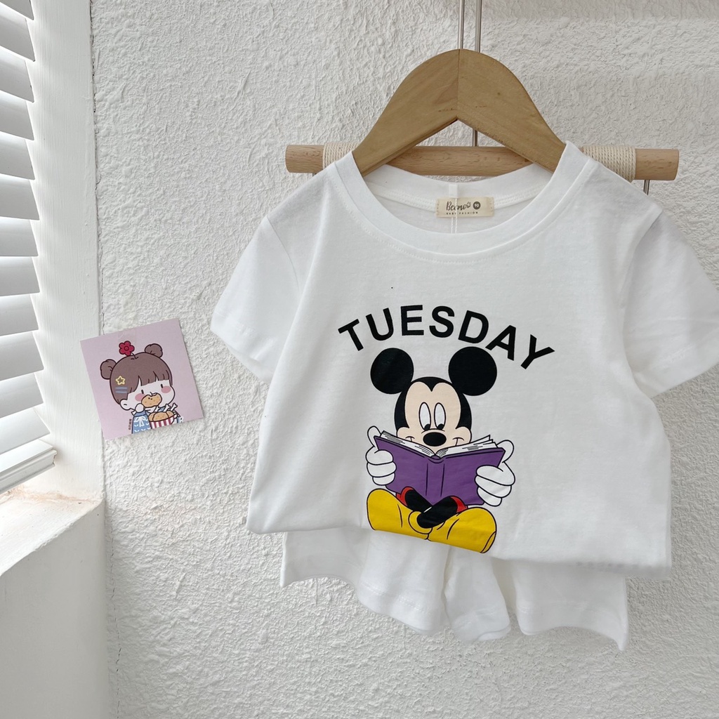 {GIÁ HỦY DIỆT} Bộ hè thun cotton bé trai bé gái trẻ em hình mickey