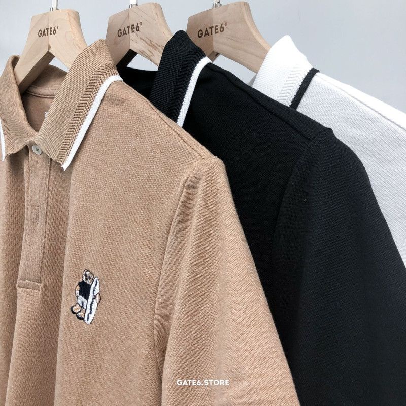Áo Polo Nam Nữ ZR thêu gấu, thun cổ bẻ Unisex vải cotton cá sấu công sở kiểu Hàn - GATE6 - #4795