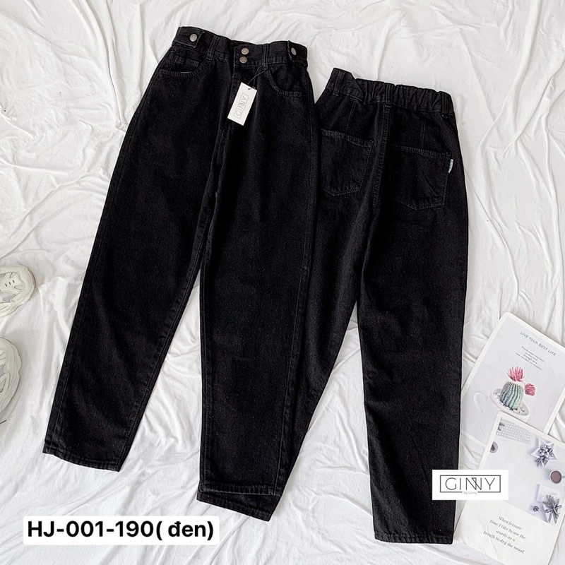 Quần Baggy Jean Nữ Hack Dáng HJ-001| Cạp Cao | Vải Jean Wash Xịn | GinHouse Shop