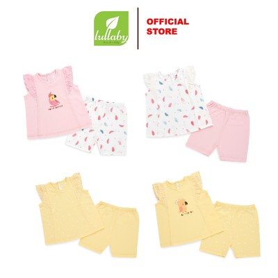 LULLABY - NH344M - Bộ quần áo bé gái cộc tay ren