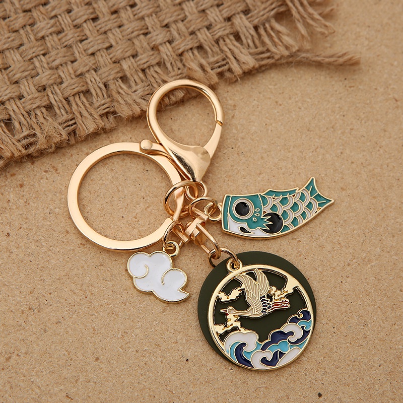 Móc Khóa Xe Hơi Hình Chú Thỏ Dễ Thương Phong Cách Trung Hoa