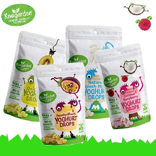 Combo 4 gói sữa chua khô Kiwigarden đủ vị ( Chanh dây, Dừa mâm xôi, Hi lạp, Kiwi Vàng) cho bé từ 7 tháng tuổi