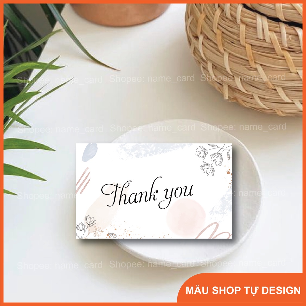 Thiệp cảm ơn khách hàng, thank you card, card cảm ơn viết tay kích thước 9x5,5 cm