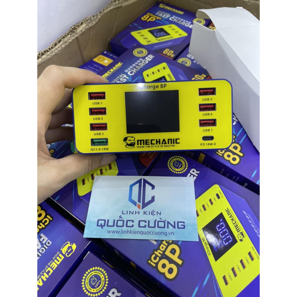 Bộ sạc nhanh 8 cổng iCharge 8P Mechanic ( Mẫu mới 2022 60W)