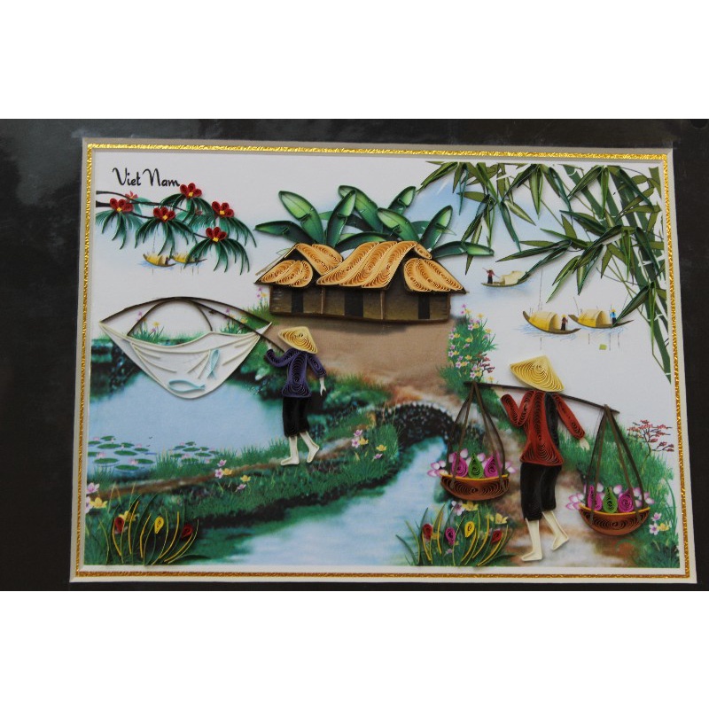 TRANH GIẤY XOẮN PHONG CẢNH VIỆT NAM/TRANH QUILLING