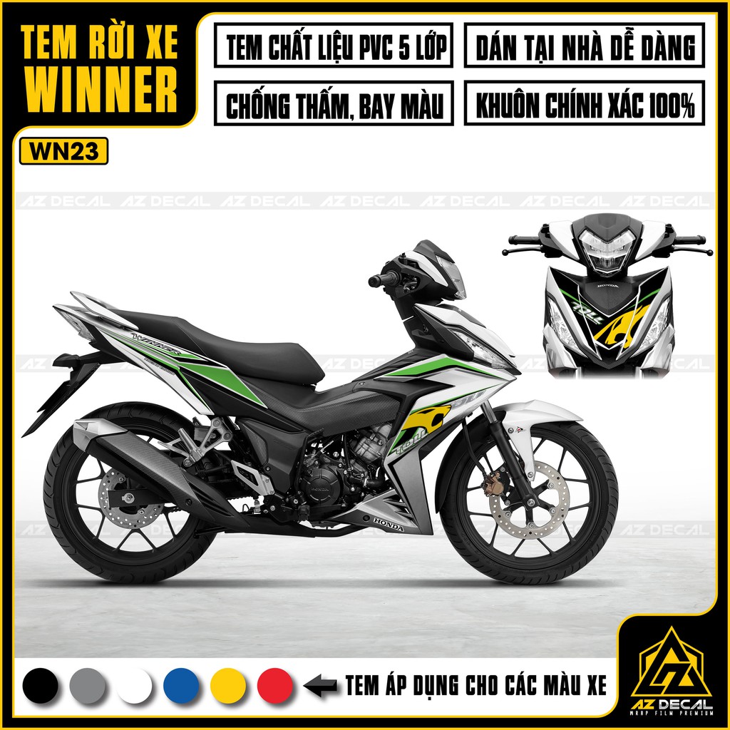 Tem Xe Winner Mẫu Toll | WN23 | Tem Rời Dán Xe Winner V1 Cán Màng Bóng Chống Nước, Chống Phai Màu