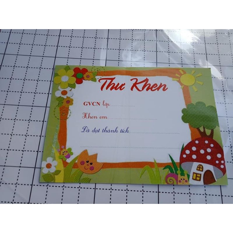 set thư khen học sinh 100 tờ (trộn nhiều mẫu), định lương 200gsm, chất liệu giấy bìa, kích thước khổ a5 siêu nét