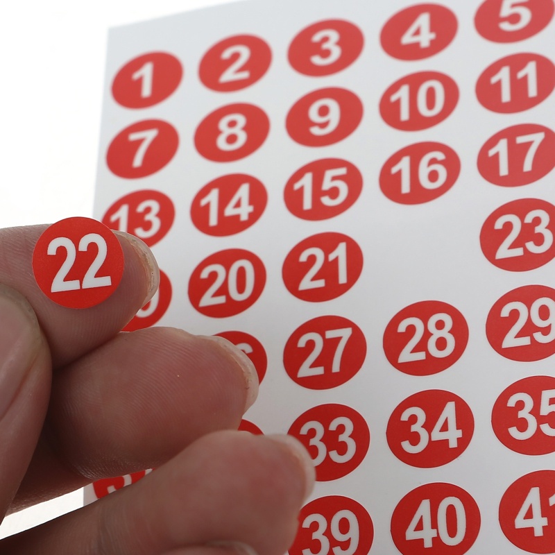 Nhãn Dán Hình Tròn In Số Tiện Dụng