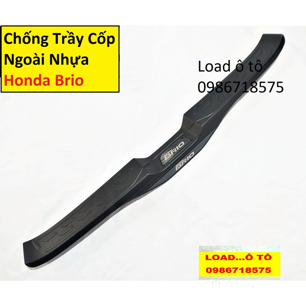 Chống Trầy Cốp Ngoài Nhựa Honda Brio 2022-2018 Mẫu Nhựa 3D Có Chữ Brio Trên Nền Titan Cao Cấp