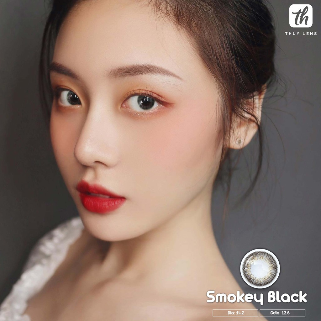 01 Chiếc Lens Cận Hàn Quốc Thúy Lens Smokey Black - Kính Áp Tròng Màu Đen
