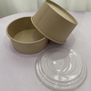 Combo 50 tô giấy kraft 750ml kèm nắp pet cao cấp