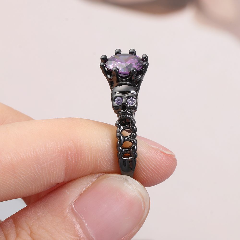 Nhẫn đính đá phong cách gothic thời trang phong cách unisex