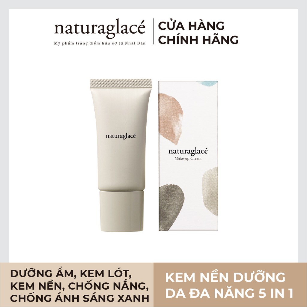 Kem nền hữu cơ đa năng naturaglacé Make up cream (01 - Màu be) chống nắng SPF44 PA+++, size mini 15g