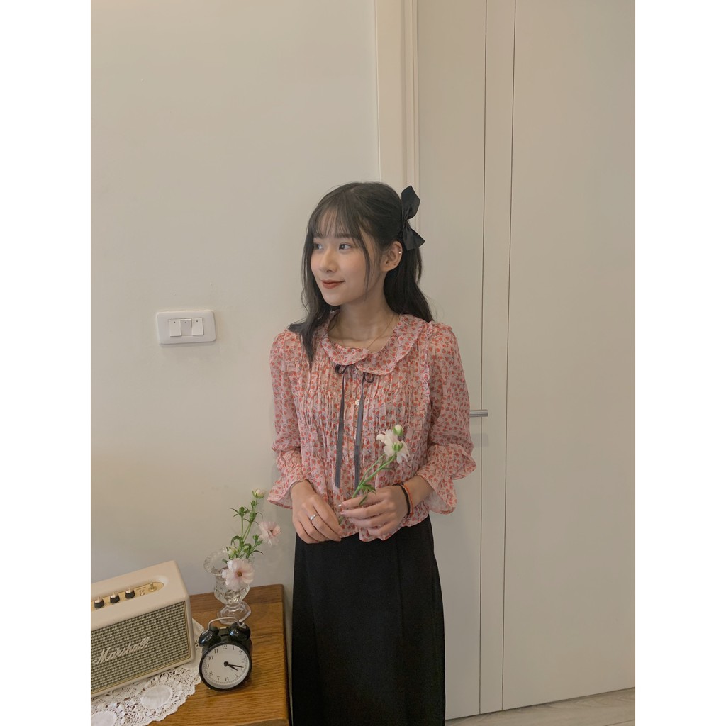 áo BBD hoa nhí cổ sen buộc nơ SA428 1994closet