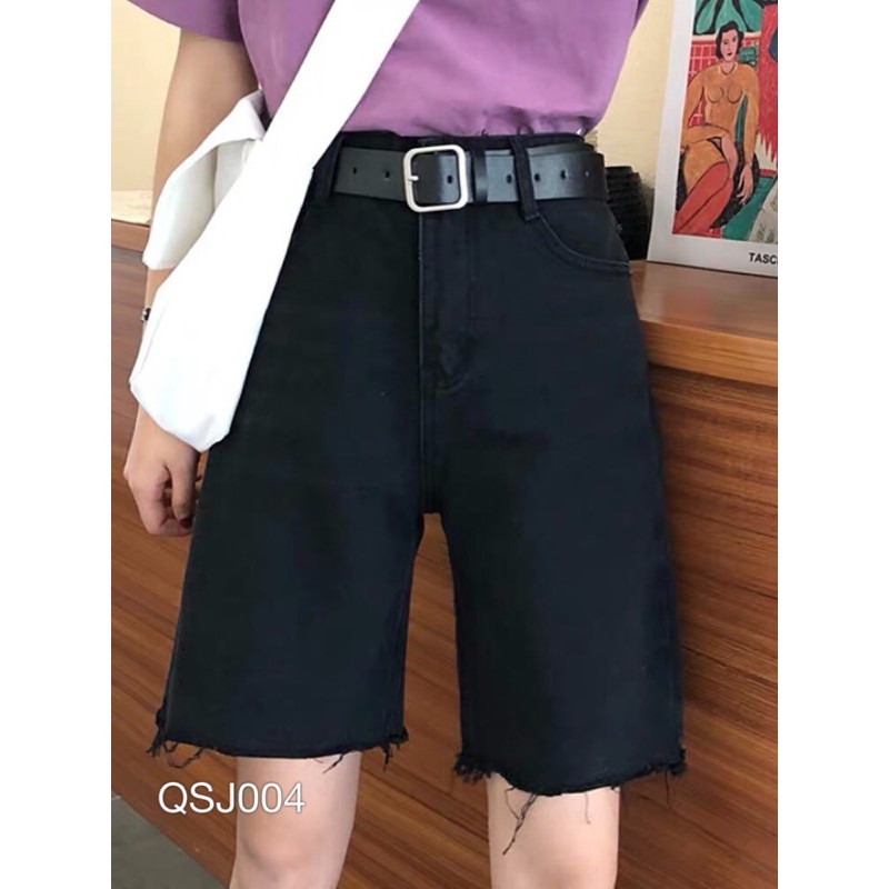 Quần short jean nữ VN CLO đen trơn - QSJ004