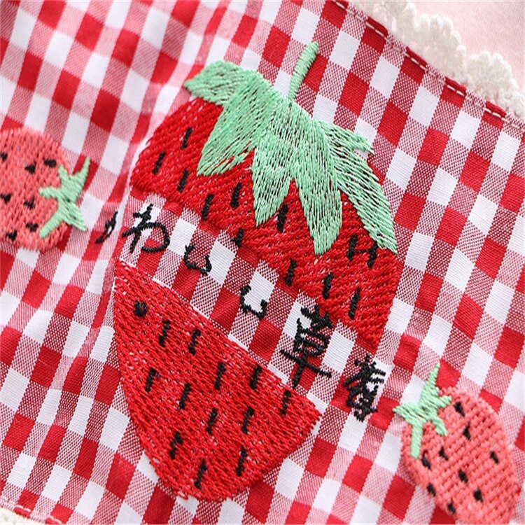 Áo Thun Cotton Tay Ngắn Cổ Tròn Thêu Hình Quả Dâu Thời Trang Mùa Hè Cho Nữ | BigBuy360 - bigbuy360.vn