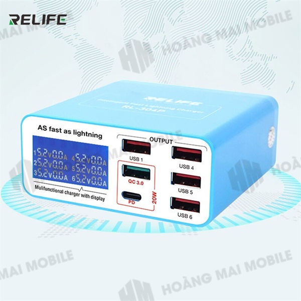 Sạc báo dòng Relife RL-304P hỗ trợ sạc nhanh