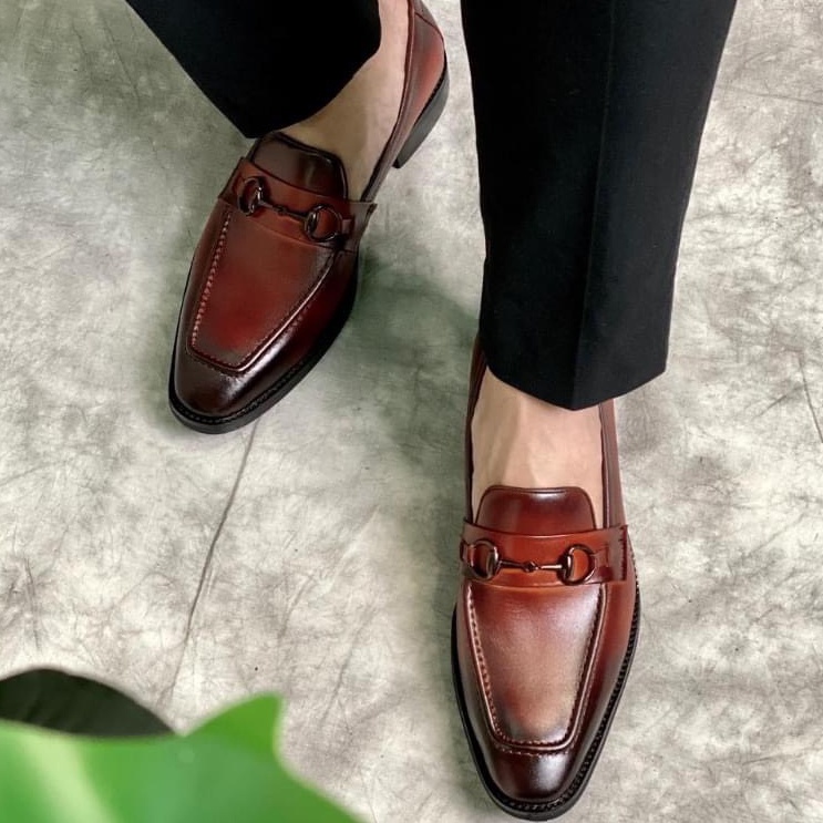 Giày lười da nam cao cấp ERMAND đế phíp da bò thật bảo hành 1 năm - Mã T877