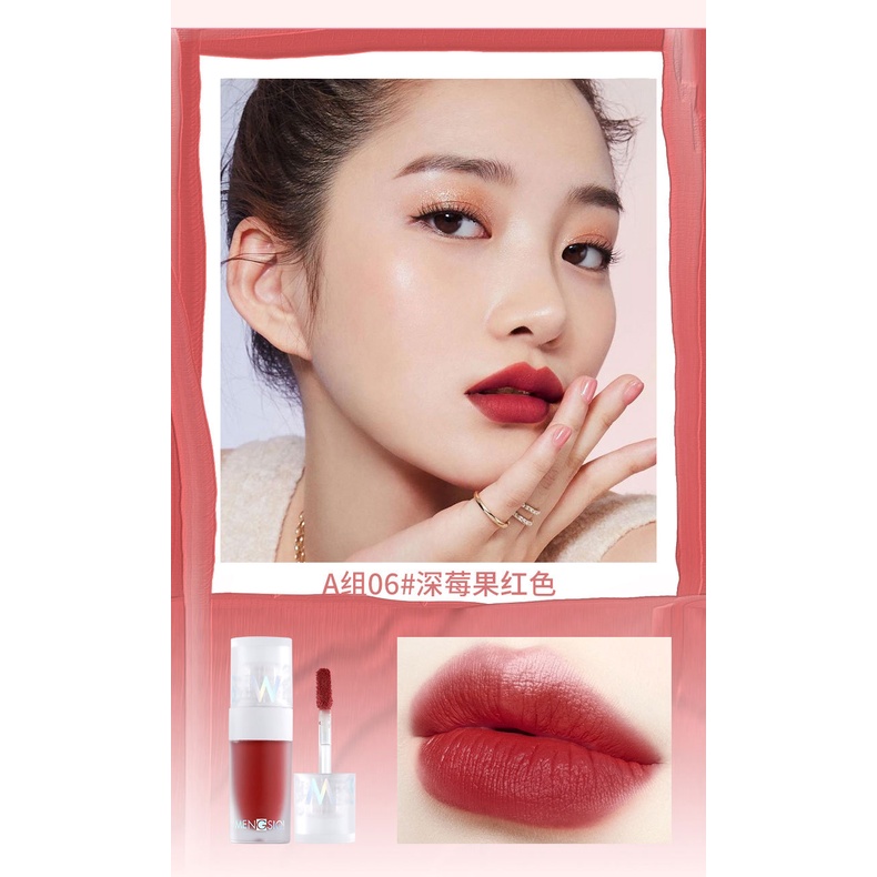 Set 3 Son Môi Mengsiqi Sweet Kiss Soft  Fog Suit Dạng Kem Siêu Lì Làm Phấn Má Hồng Dưỡng Ẩm Không Khô Nội Địa Trung